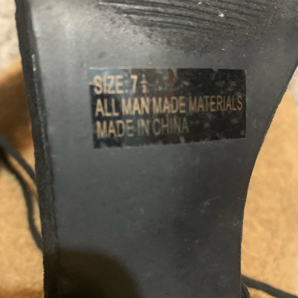 Qupid Faux Suede Lace Up Heels - Picture 7 of 7